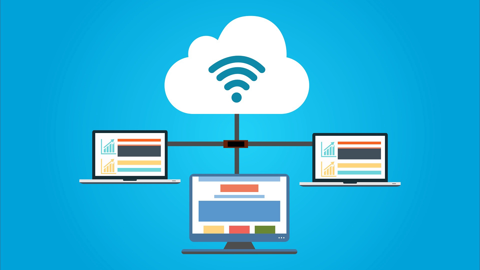 Illustration Cloud Hosting für virtuelle 360 Grad Rundgänge